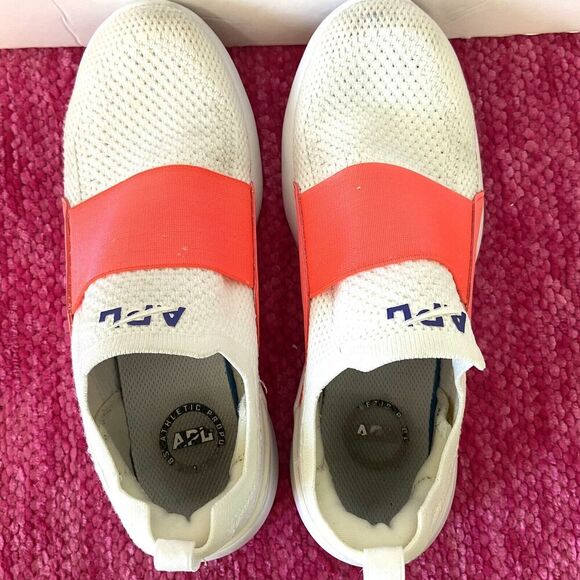 APL Techloom Bliss Running Athletic Shoes White/Cream/Neon Coral Orange 6.5 - Picture 6 of 11